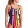 MAILLOT DE BAIN ARENA FEMME PAINTERS STRIPE SWIMSUIT BLACK MULTI