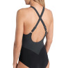 Maillot de Bain ARENA Femme SWIMSUIT SILVIA CROSS BACKBLACK-NIGHT GREY-WHITE